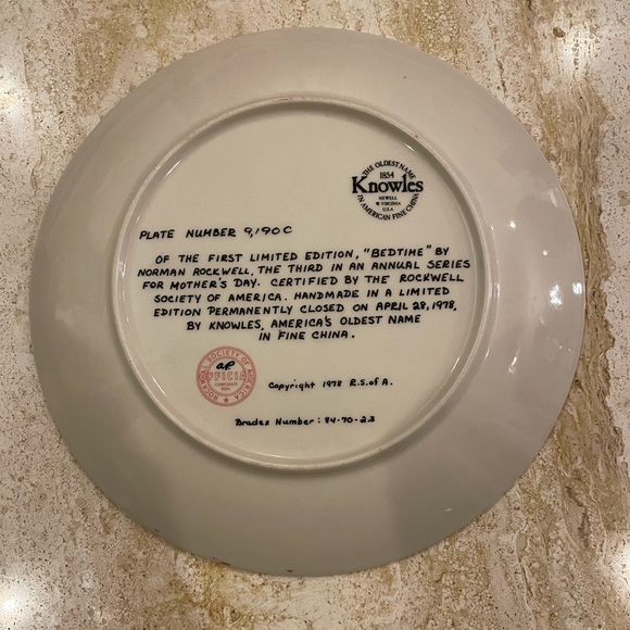 Norman Rockwell Knowles Mother’s Day 1978 Plate - Official Rockwell Society - Picture 4 of 4